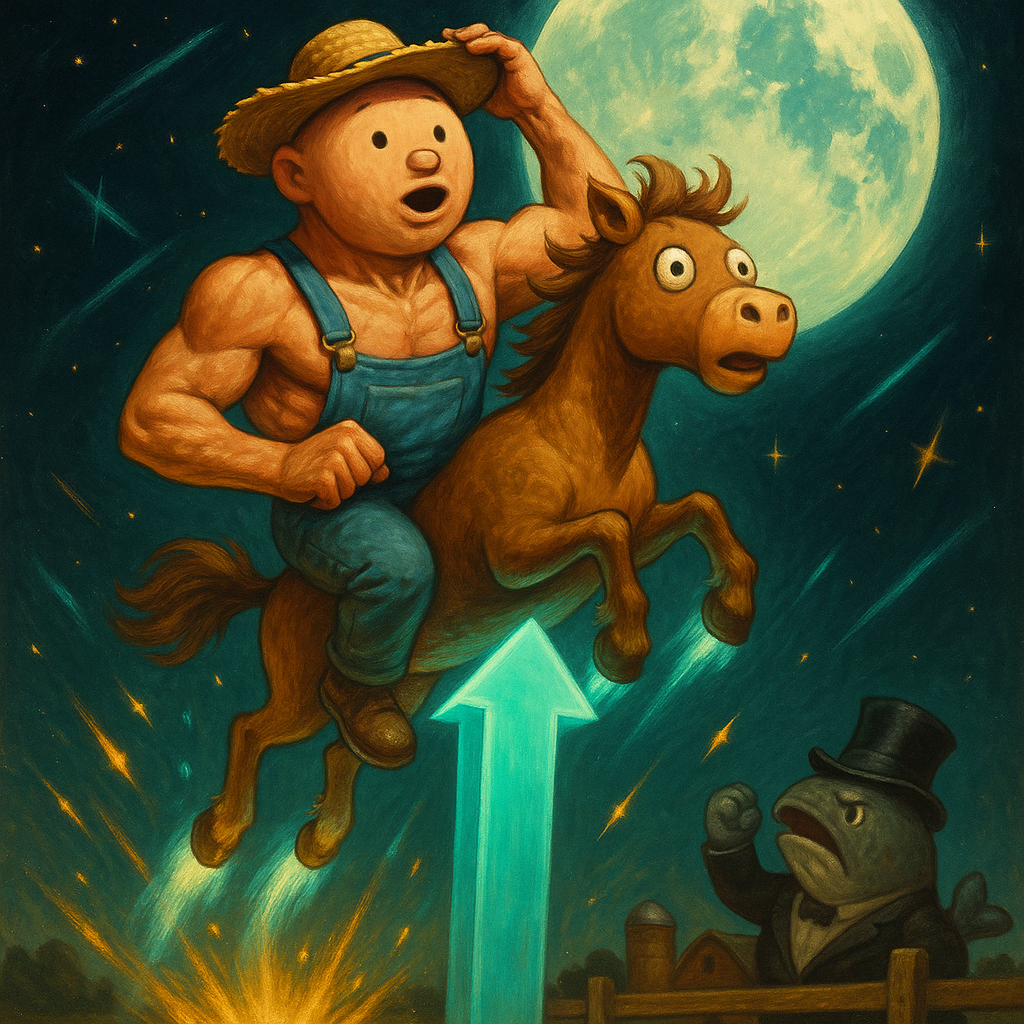 The pony strapped to a rocket. He does not understand. He does not need to.