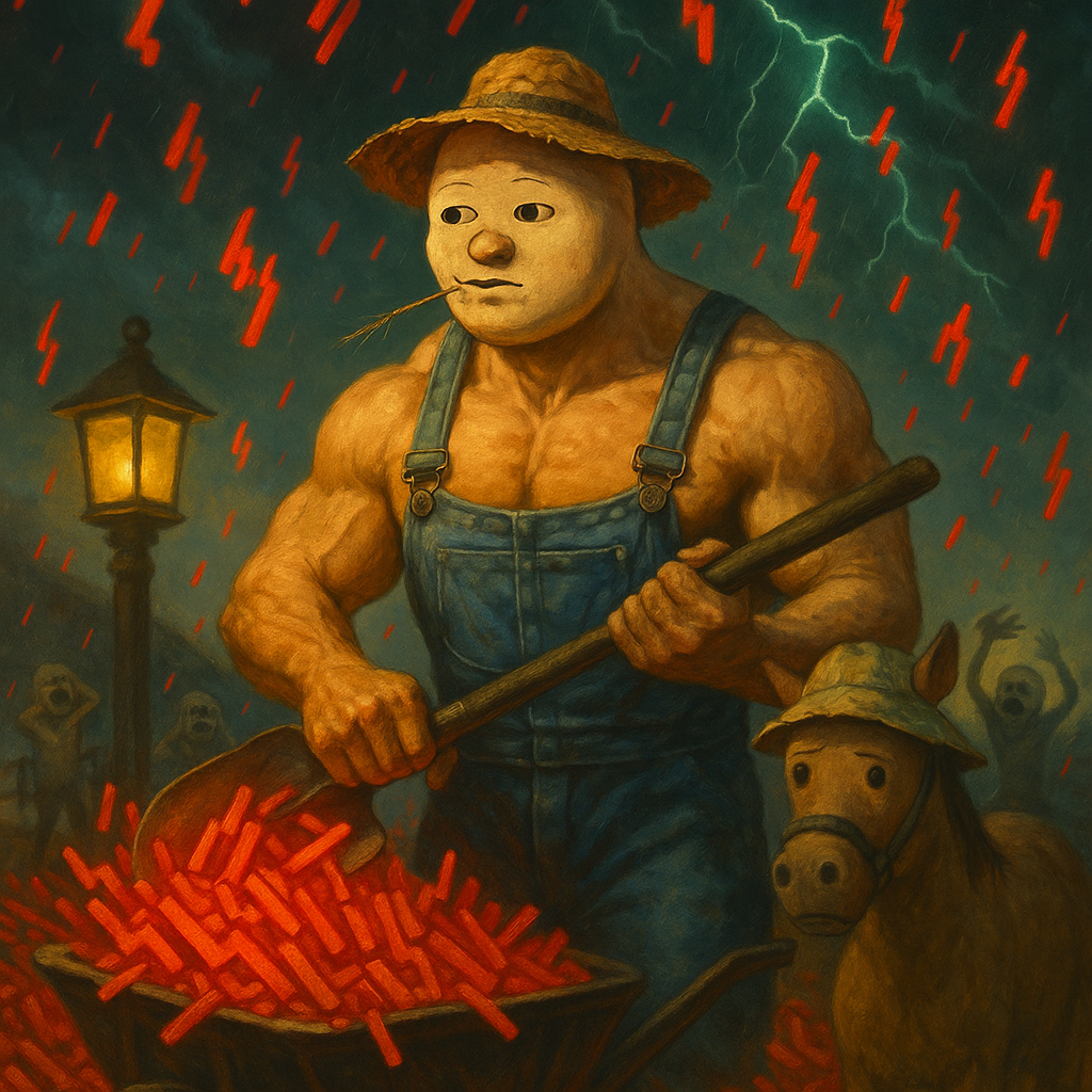 Red day — business as usual, mucking through the storm.