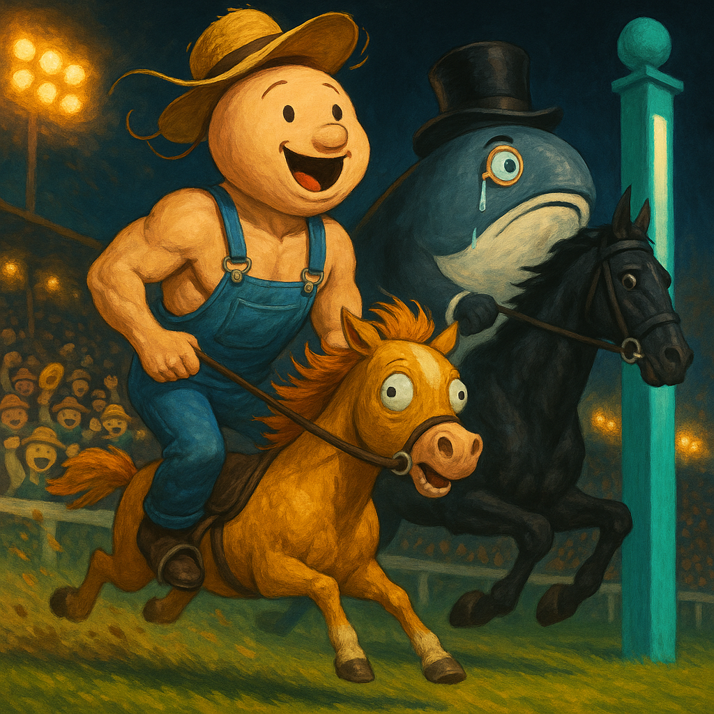 The dumb little pony winning the derby.